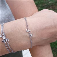 Vicenza - Piazzetta Palladio 2 - Bracelet Crivelli Woman Lettere in White Gold Diamante 0.08 Ct 234-3581-BR LETTERA F - 234-3581-BR LETTERA F
